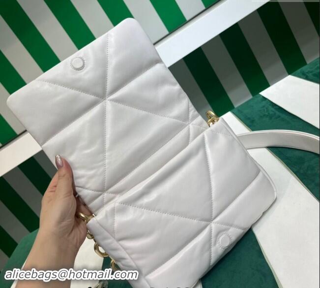 Most Popular Prada Quilted nappa leather shoulder bag 1BD315 White 2023