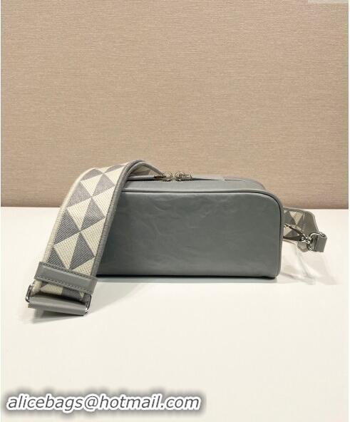 Well Crafted Prada Nappa antique leather multi-pocket shoulder bag 1BH198 Slate Grey 2023