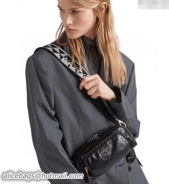 Well Crafted Prada Nappa antique leather multi-pocket shoulder bag 1BH198 Slate Grey 2023