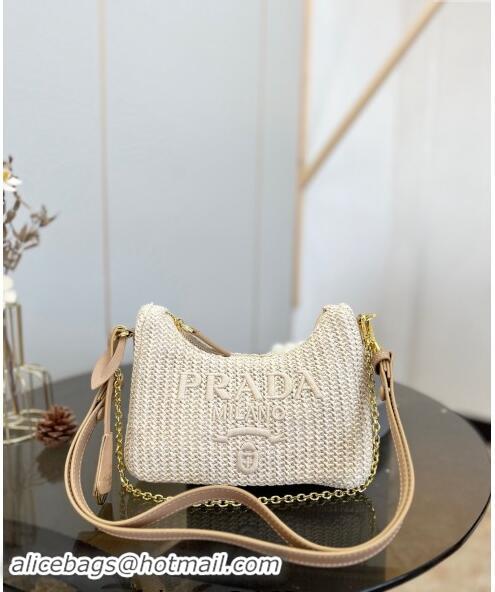 Well Crafted Prada Straw Shoulder Bag 0609 Beige 2023