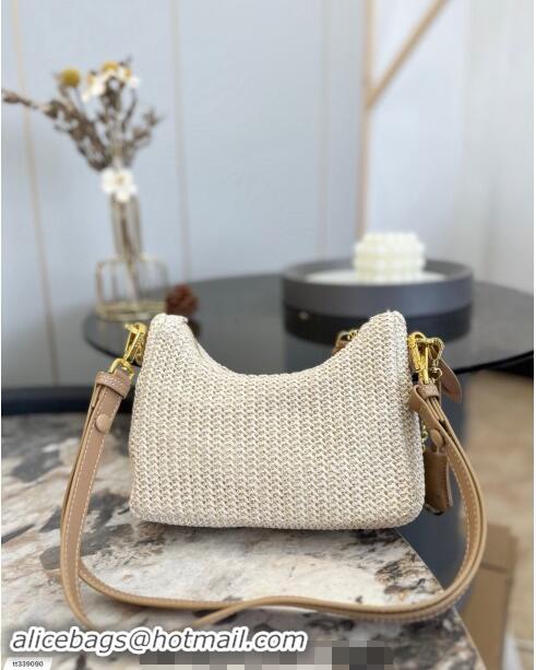 Well Crafted Prada Straw Shoulder Bag 0609 Beige 2023