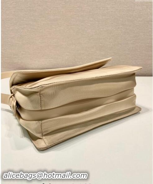 Best Product Prada Small Nylon Shoulder Bag 1BD258 Beige 2023