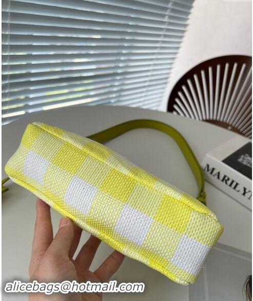 Top Grade Prada Check Shoulder Bag 0627 Yellow 2023