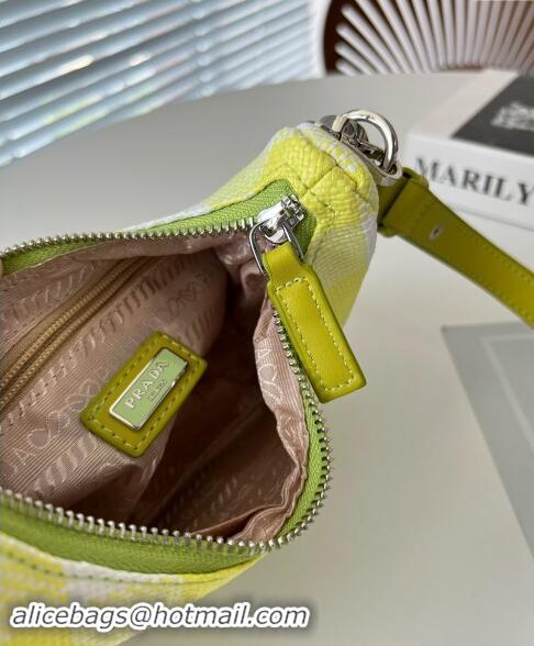 Top Grade Prada Check Shoulder Bag 0627 Yellow 2023