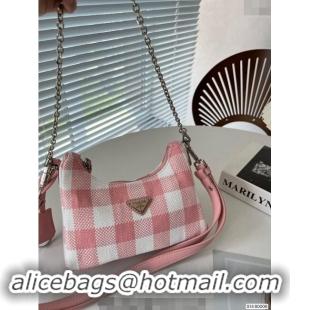 Grade Quality Prada Check Shoulder Bag 0627 Pink 2023