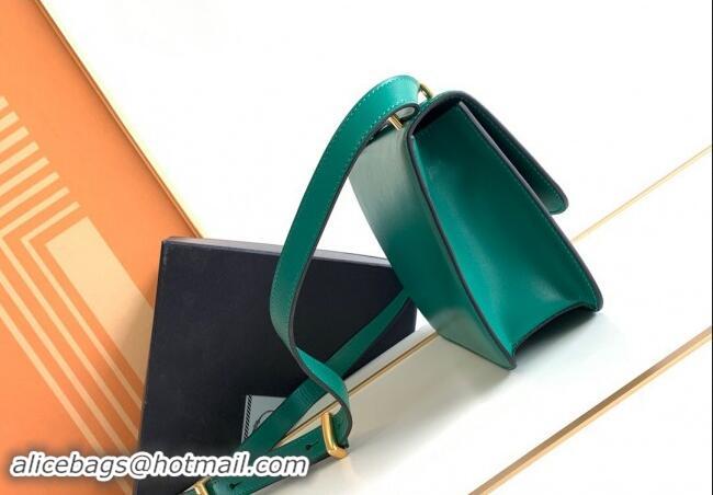 Famous Brand Prada Embleme Leather Shoulder bag 1BD340 Green 2023