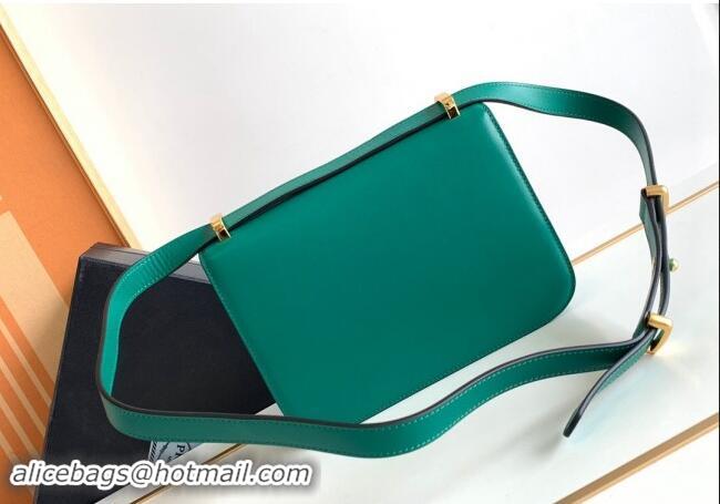 Famous Brand Prada Embleme Leather Shoulder bag 1BD340 Green 2023