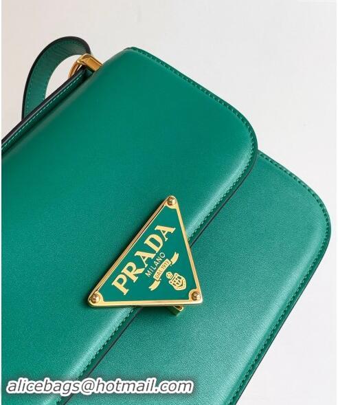 Famous Brand Prada Embleme Leather Shoulder bag 1BD340 Green 2023