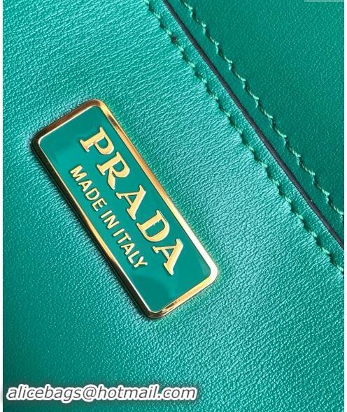 Famous Brand Prada Embleme Leather Shoulder bag 1BD340 Green 2023