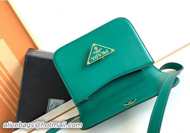 Famous Brand Prada Embleme Leather Shoulder bag 1BD340 Green 2023