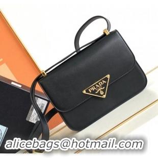 New Design Prada Embleme Leather Shoulder bag 1BD340 Black 2023