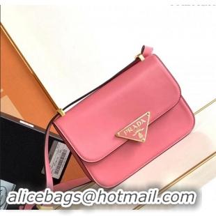 Affordable Price Prada Embleme Leather Shoulder bag 1BD340 Pink 2023