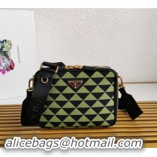 Market Sells Prada Mens Symbole Embroidered Fabric Bag 2VH069 Ivy Green/Black 2023