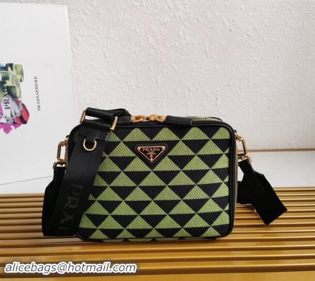 Market Sells Prada Mens Symbole Embroidered Fabric Bag 2VH069 Ivy Green/Black 2023