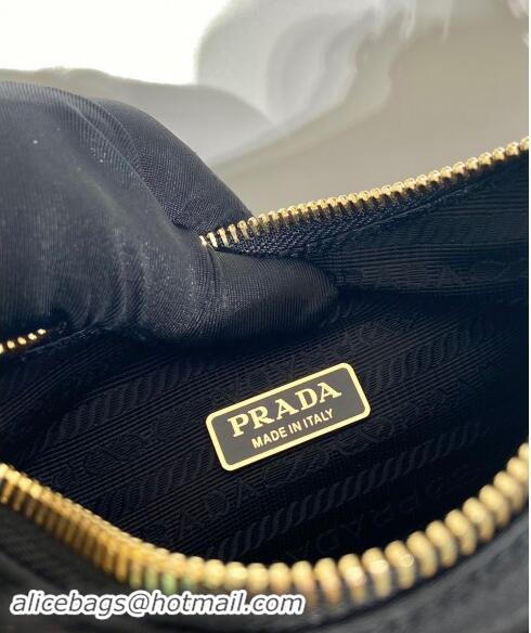 Best Price Prada Re-Nylon and Brushed Leather Mini Bag 1BC198 Black 2023