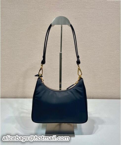 Best Price Prada Re-Nylon and Brushed Leather Mini Bag 1BC198 Black 2023