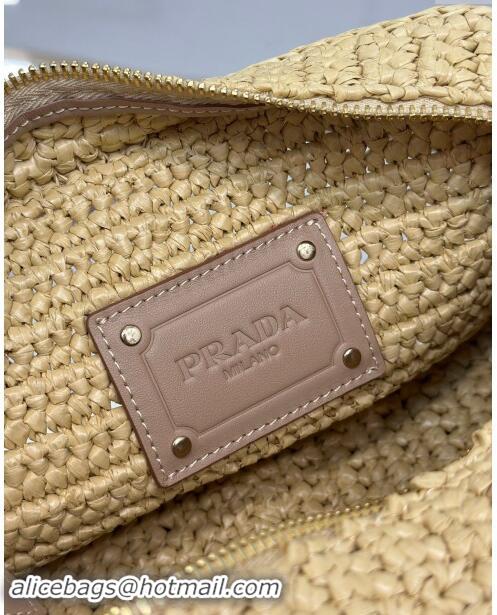 Buy Cheap Prada Crochet Raffia-effect Camera Bag 1BH196 Beige 2023