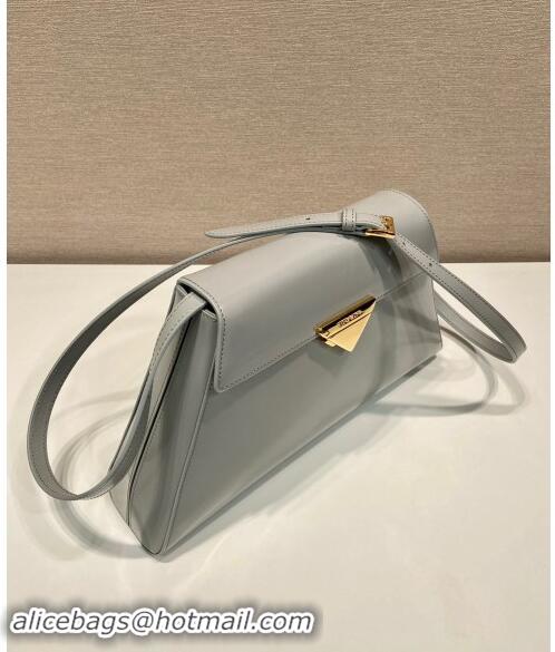 Well Crafted Prada Brushed Leather shoulder bag 1BD342 Grey 2023