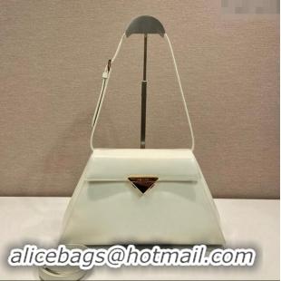 Best Price Prada Brushed Leather shoulder bag 1BD342 White 2023