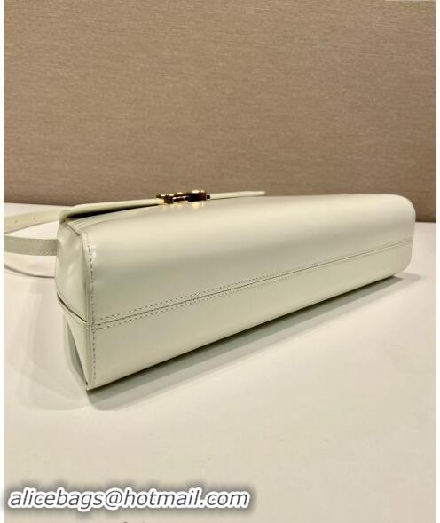 Best Price Prada Brushed Leather shoulder bag 1BD342 White 2023