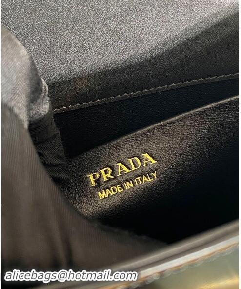 Luxury Cheap Prada Brushed Leather shoulder bag 1BD342 Black 2023