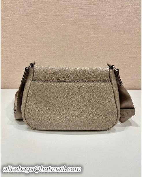 Famous Brand Prada Leather Shoulder Bag with Pouch 1BD293 Beige 2023