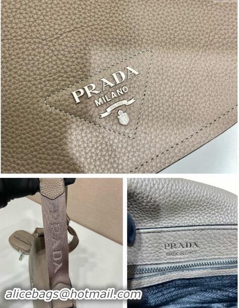 Famous Brand Prada Leather Shoulder Bag with Pouch 1BD293 Beige 2023