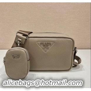 New Design Prada Leather Camera Bag with Pouch 1BH182 Beige 2023