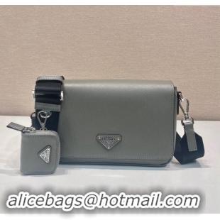 Well Crafted Prada Saffiano leather shoulder bag 2VD059 Grey 2023