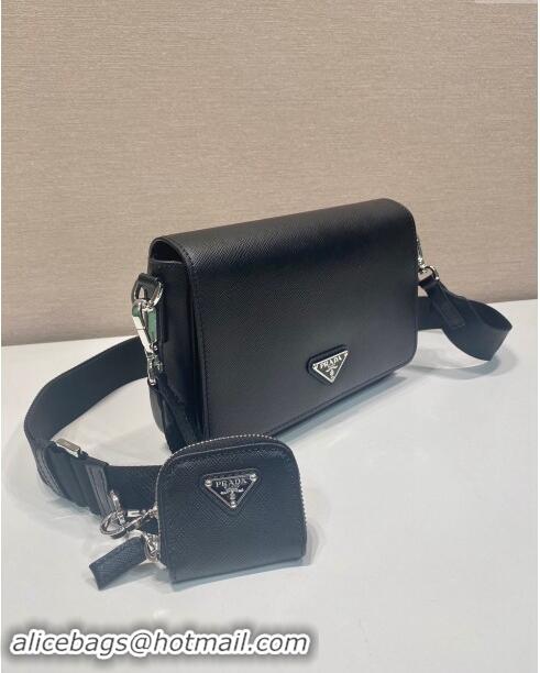 Reasonable Price Prada Saffiano leather shoulder bag 2VD059 Black 2023