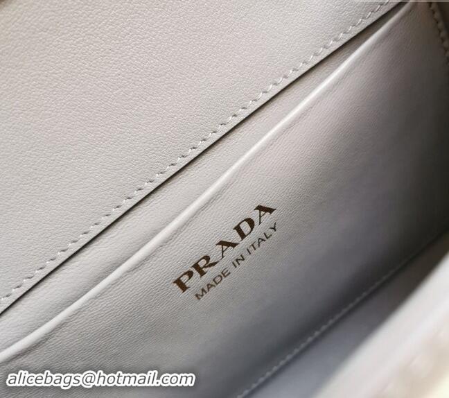 Luxury Cheap Prada Medium brushed leather handbag 1BD343 Grey 2023