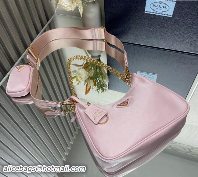 Top Grade Prada Re-Edition 2005 Re-Nylon Bag 1BH204 Light Pink 2023 NEW