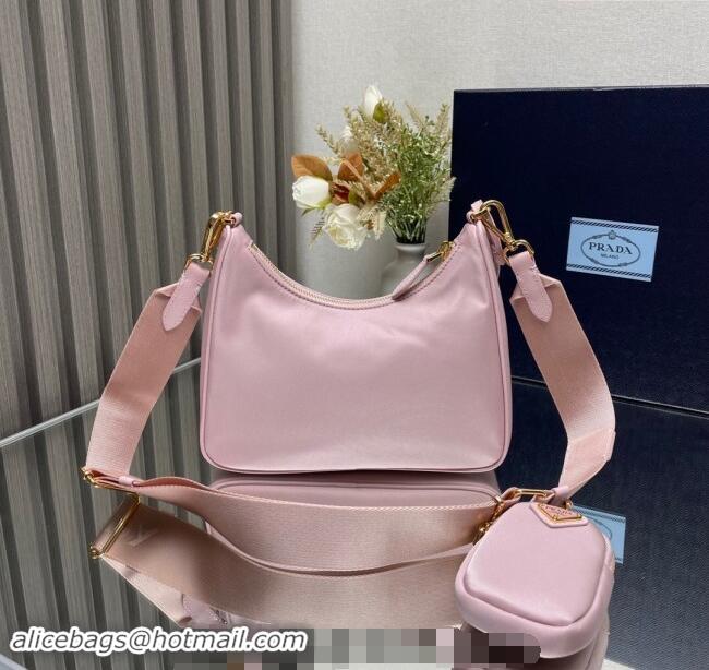 Top Grade Prada Re-Edition 2005 Re-Nylon Bag 1BH204 Light Pink 2023 NEW