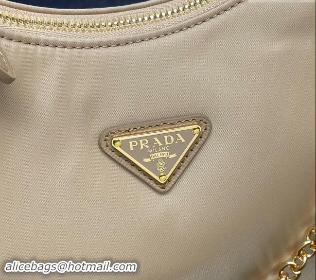 Well Crafted Prada Re-Edition 2005 Re-Nylon Bag 1BH204 Beige 2023 NEW