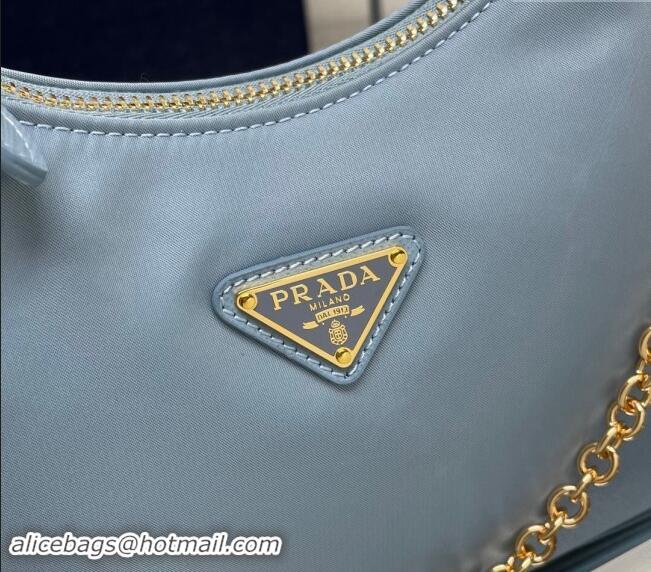 Top Design Prada Re-Edition 2005 Re-Nylon Bag 1BH204 Light Blue 2023 NEW