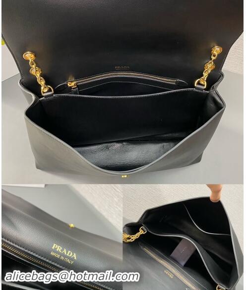 Market Sells Prada Large Leather Chain Handbag 1BD368 Black 2023