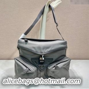 Super Quality Prada Mens Nylon shoulder bag 2VD062 Grey 2023