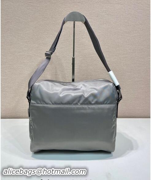 Super Quality Prada Mens Nylon shoulder bag 2VD062 Grey 2023