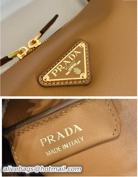 Famous Brand Prada Leather Handbag 1BA444 Brown 2023