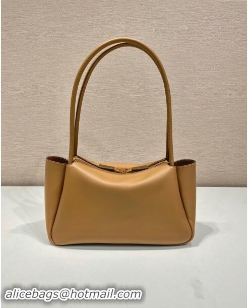 Famous Brand Prada Leather Handbag 1BA444 Brown 2023