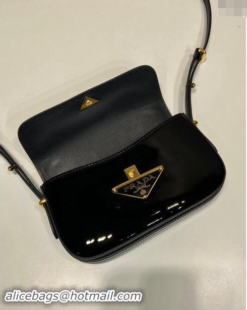 Buy Grade Prada Patent Leather shoulder bag 1BD339 Black 2024