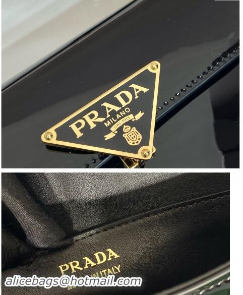 Buy Grade Prada Patent Leather shoulder bag 1BD339 Black 2024