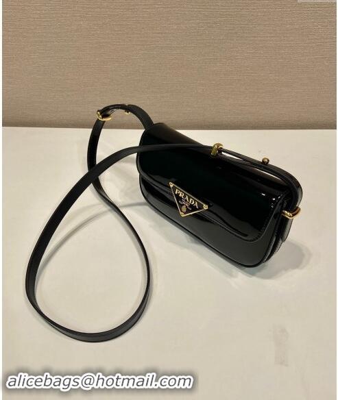 Buy Grade Prada Patent Leather shoulder bag 1BD339 Black 2024