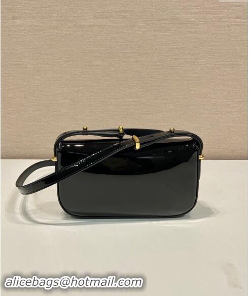 Buy Grade Prada Patent Leather shoulder bag 1BD339 Black 2024