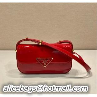 Luxury Grade Prada Patent Leather shoulder bag 1BD339 Red 2024