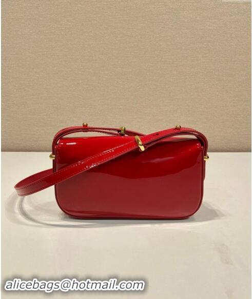 Luxury Grade Prada Patent Leather shoulder bag 1BD339 Red 2024