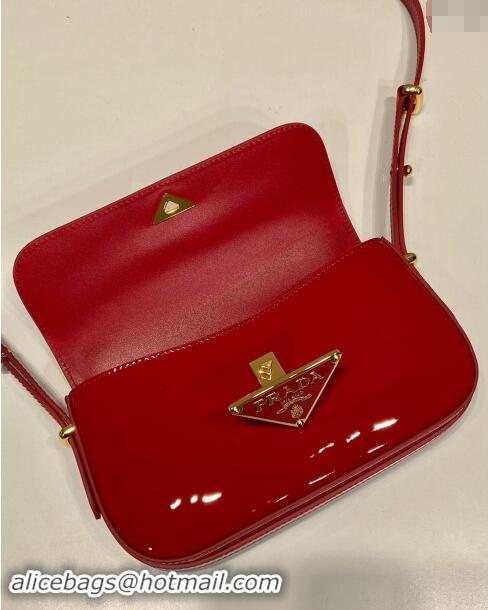 Luxury Grade Prada Patent Leather shoulder bag 1BD339 Red 2024