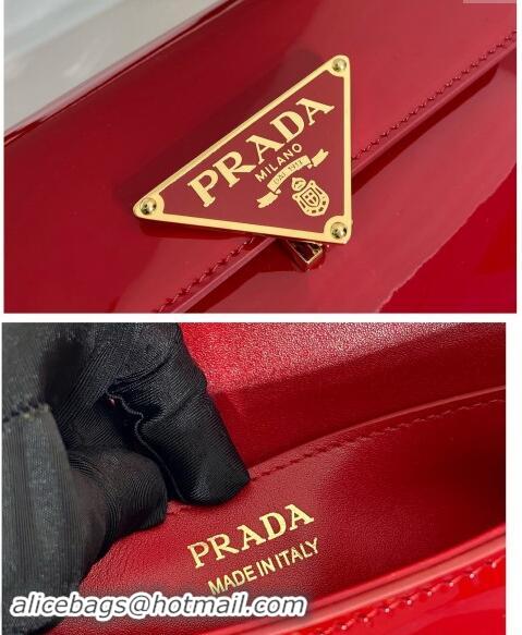 Luxury Grade Prada Patent Leather shoulder bag 1BD339 Red 2024