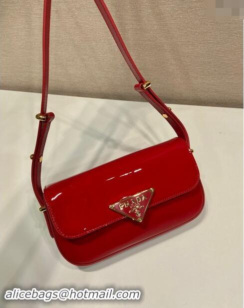 Luxury Grade Prada Patent Leather shoulder bag 1BD339 Red 2024