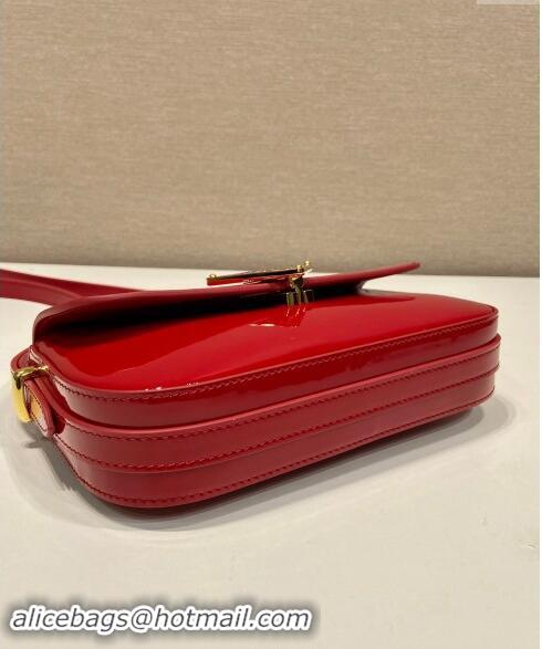 Luxury Grade Prada Patent Leather shoulder bag 1BD339 Red 2024